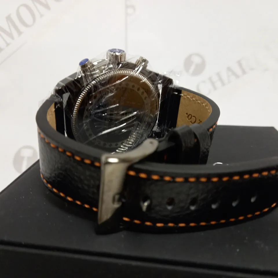 ZIHLMANN & CO SPORTS CHRONOGRAPH STYLE LEATHER STRAP WATCH