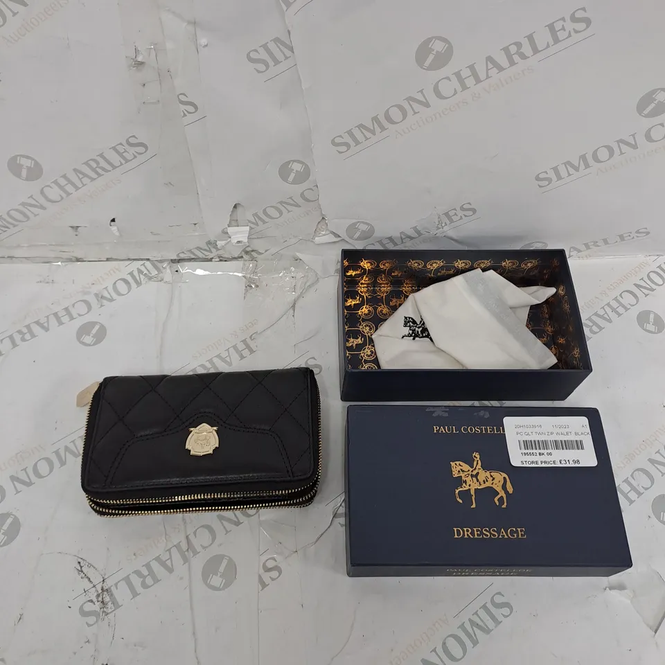 PAUL COSTELLA DRESSAGE BLACK ZIP WALLET BOXED 