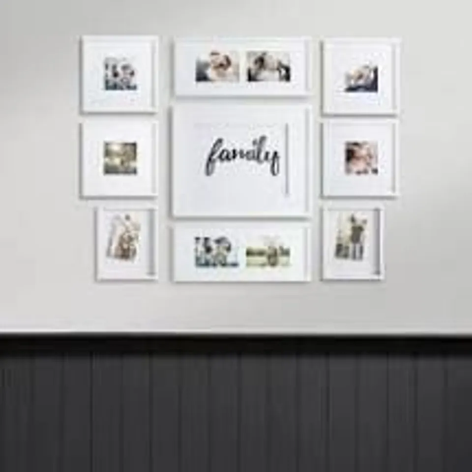 BOXED GUSTEL WHITE PICTURE 9-PIECE FRAME SET