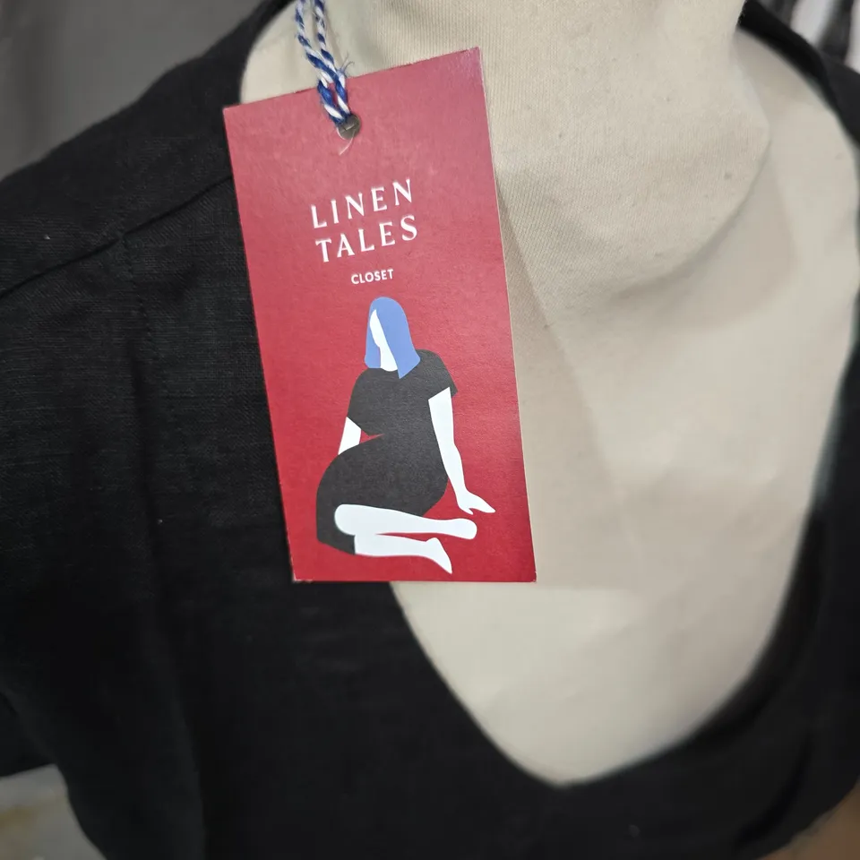 LINEN TALES CLOSET BLACK LINEN DRESS – SIZE UNSPECIFIED 