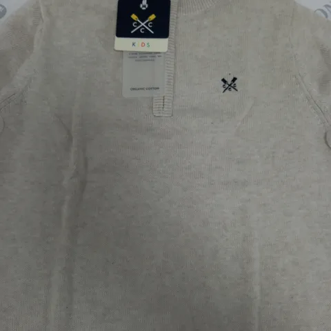 CREW CLOTHING COMPANY KIDS HLAF ZIP ORGANIC COTTON JUMPER - 7-8 YEAR OLD