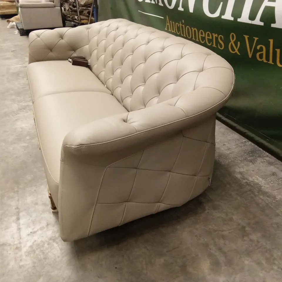 DANETTI LUXE NATURAL LEATHER 3 SEATER SOFA RRP £2799