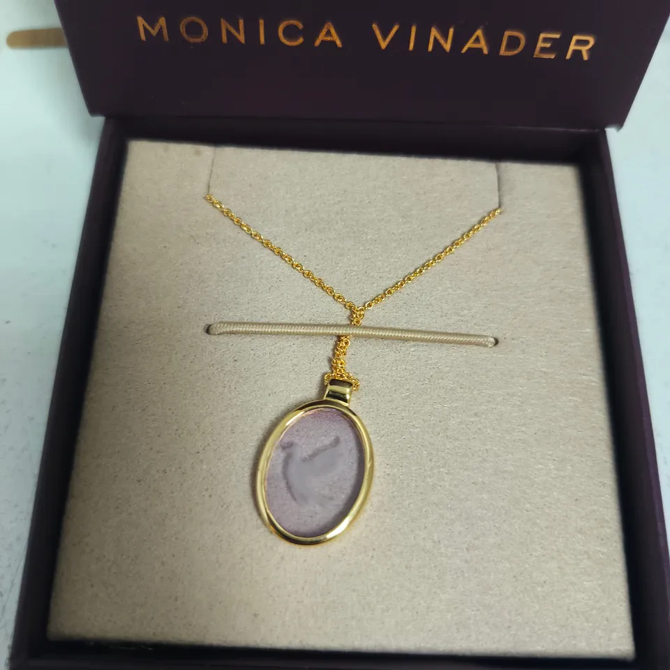 BOXED MONICA VINADER DOVE INTAGLIO GEMSTONE NECKLACE