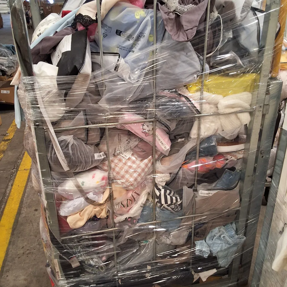 CAGE CONTAINING ASSORTED CLOTHING