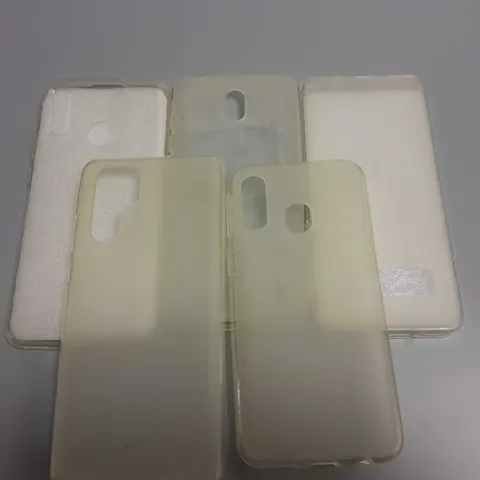LOT OF 5 ASSORTED CLEAR PHONE CASES