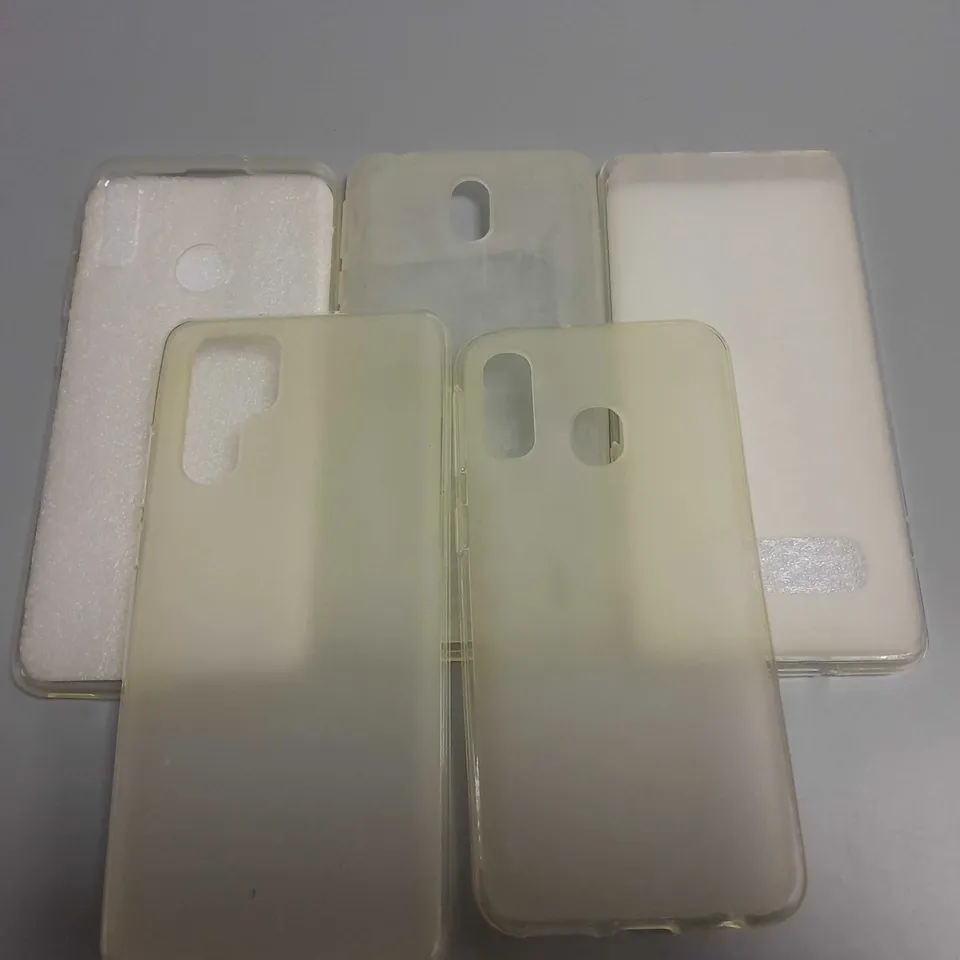 LOT OF 5 ASSORTED CLEAR PHONE CASES