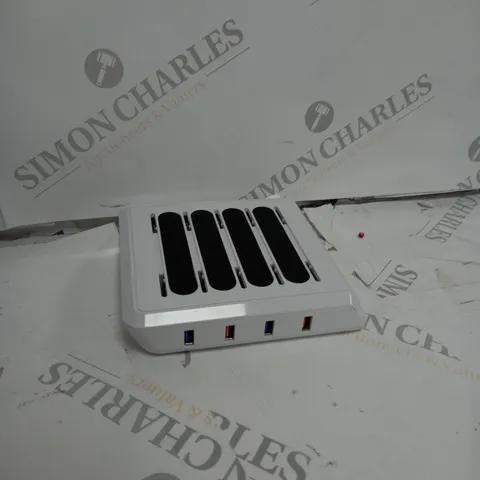 BELL & HOWELL MULTI DEVICE USB CHARGING STATION WITH 4 USB PORTS AND 4 CABLES