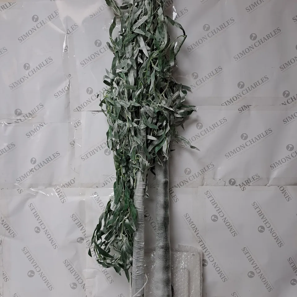 BOXED ALISON CORK 180CM PRE-LIT GREEN LEAF DETAIL INDOOR WILLOW TREE - COLLECTION ONLY