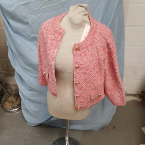 ZARA PINK BOUCLE TWEED JACKET β WOMEN'S, SIZE M (US)