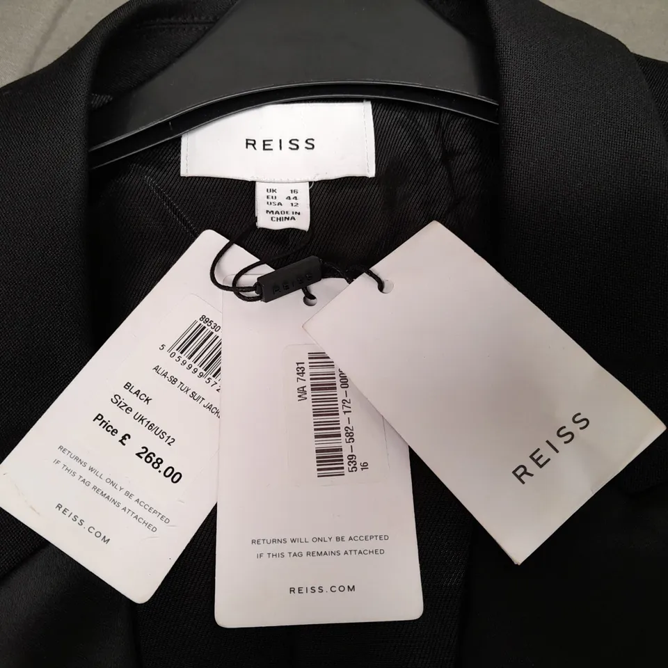 REISS ALIA TUX BLACK SUIT JACKET - UK 16