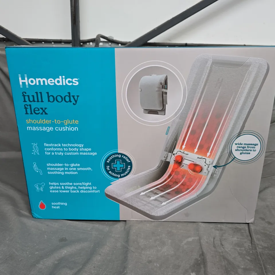 HOMEDICS FULL BODY FLEX SHOULDER-TO-GLUTE MASSAGE CUSHION – BOXED