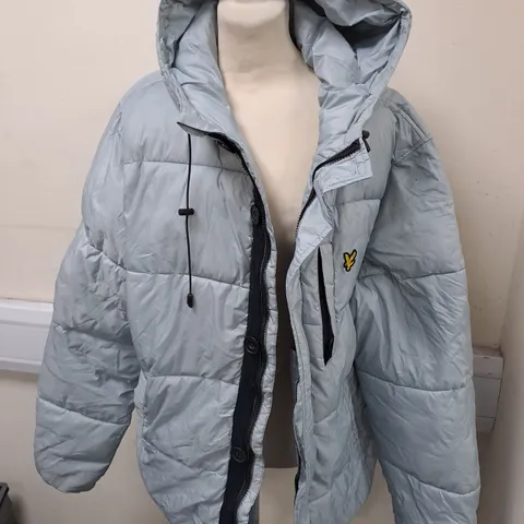 LIGHT BLUE LYLE AND SCOTT WINTER COAT SIZE L 