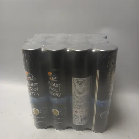 PACK OF 12 OUT AND ABOUT WATER PROOF SPRAY - FABRIC PROTECTOR - COLLECTION ONLY