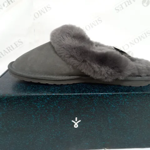 BOXED EMU NEST JOLIE SHEEPSKIN SLIPPERS, CHARCOAL - SIZE 9