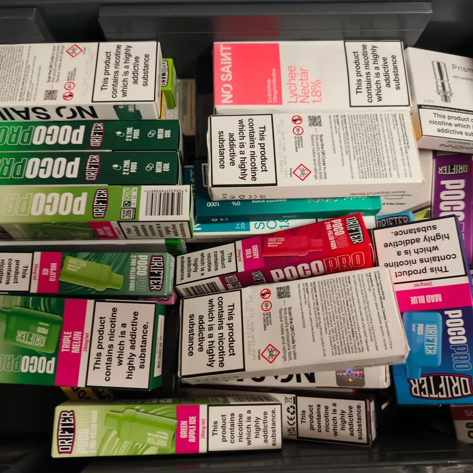 APPROXIMATELY 25 ASSORTED E-CIGARETTE PRODUCTS TO INCLUDE BRANDS SUCH AS VAPORESSO, CRYSTAL PRO, DRIFTER, ETC - COLLECTION ONLY