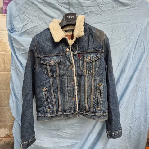 LEVI'S PREMIUM DENIM JACKET WITH SHERPA LINING SIZE S