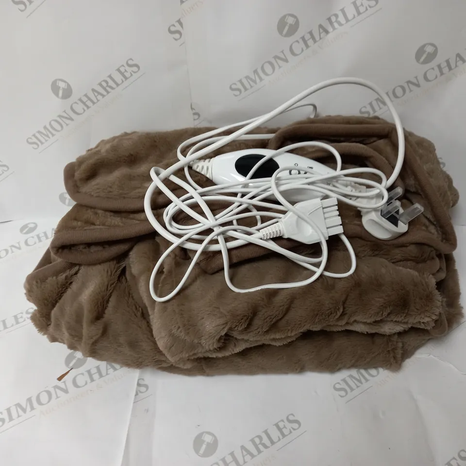 BOXED COZEE HOME HEATED BLANKET IN TAUPE