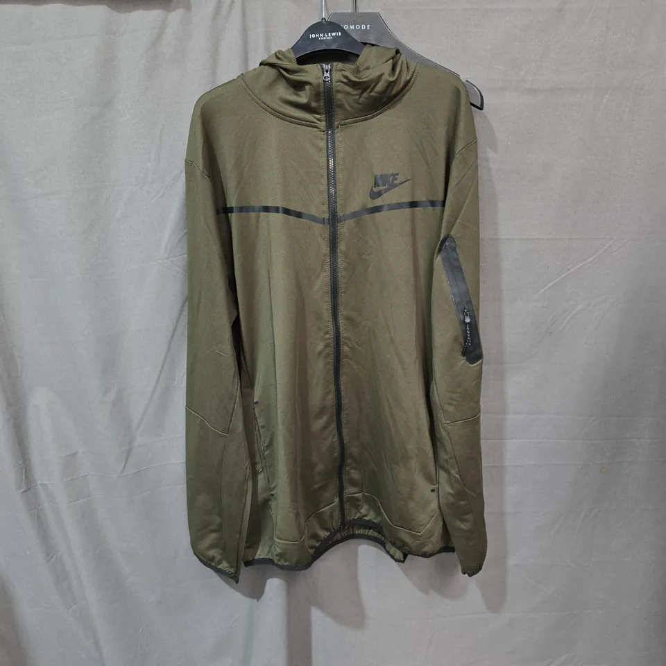 NIKE OLIVE GREEN ZIP-FRONT JACKET, UK SIZE L