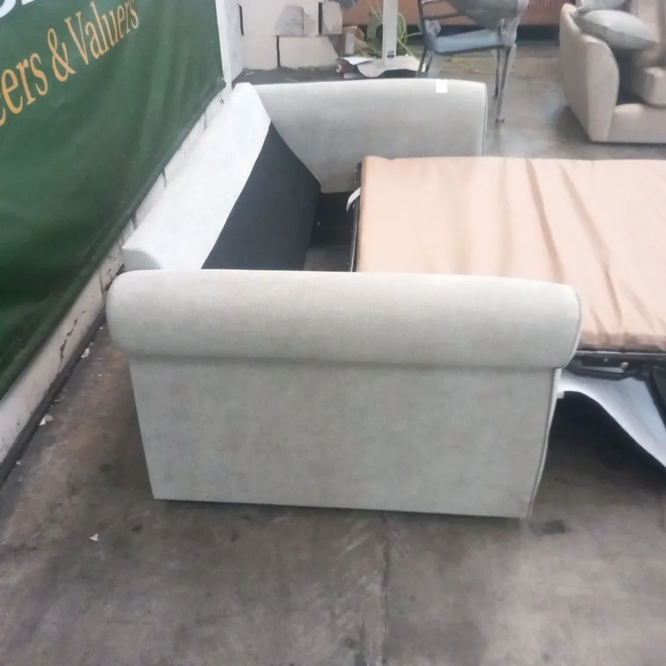 DESIGNER WILLIAM MATIKA SILVER FABRIC SOFA BED