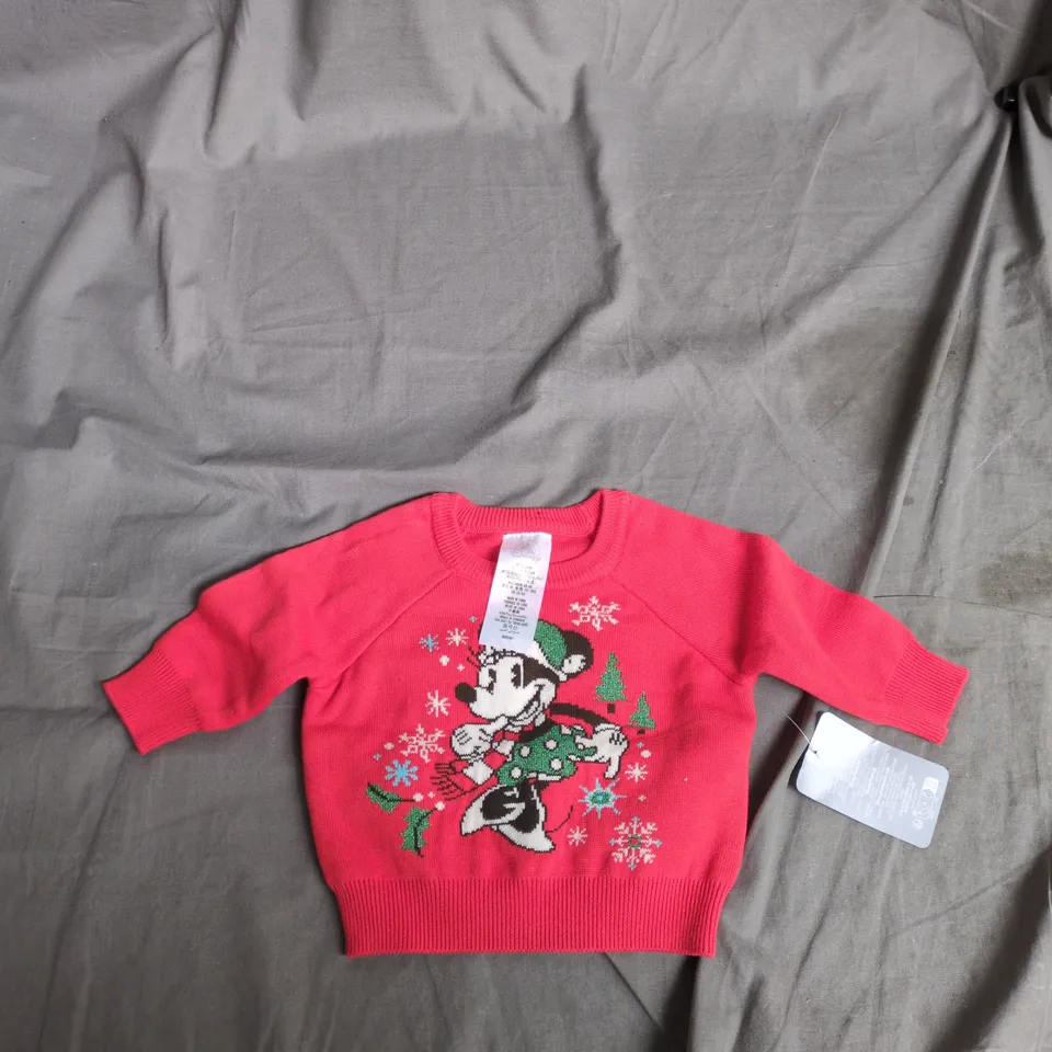 DISNEY BABY KNIT SWEATER – MICKEY MOUSE CHRISTMAS DESIGN, UK 3-6M