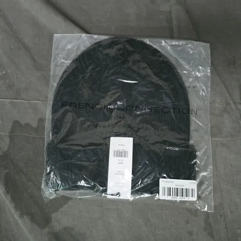 FRENCH CONNECTION THZMQ BEANIE HAT IN BLACK