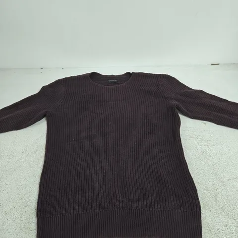 ALLSAINTS KNIT JUMPER – BURGUNDY, UK SIZE SMALL, MADE IN CHINA