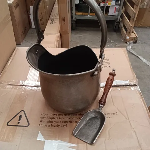BOXED METAL AND PEWTER ASH BUCKET (1 BOX)