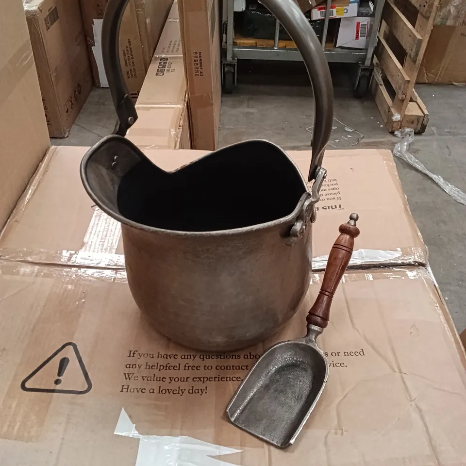 BOXED METAL AND PEWTER ASH BUCKET (1 BOX)