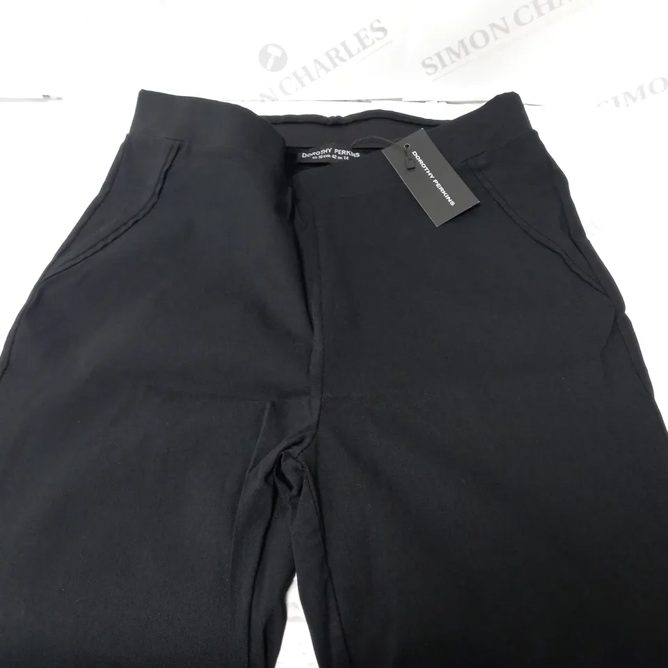 DOROTHY PERKINS BENGALINE SKINNY TROUSERS IN BLACK - SIZE 14