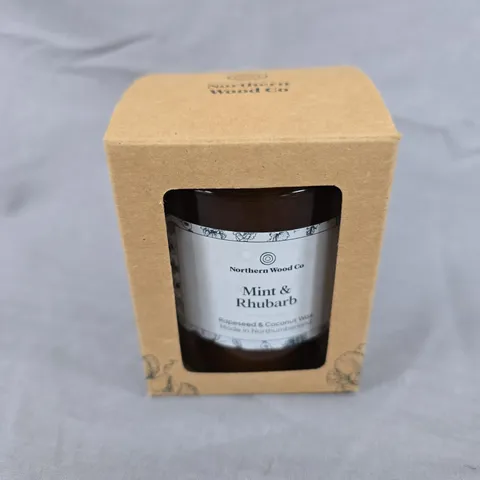 NORTHERN WOOD CO SCENTED CANDLE - MINT & RHUBARB 