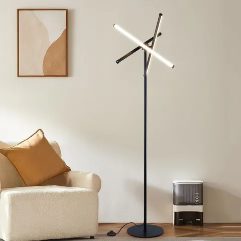 BOXED JASCI 168CM BLACK NOVELTY LED DIMMABLE FLOOR LAMP WITH REMOTE