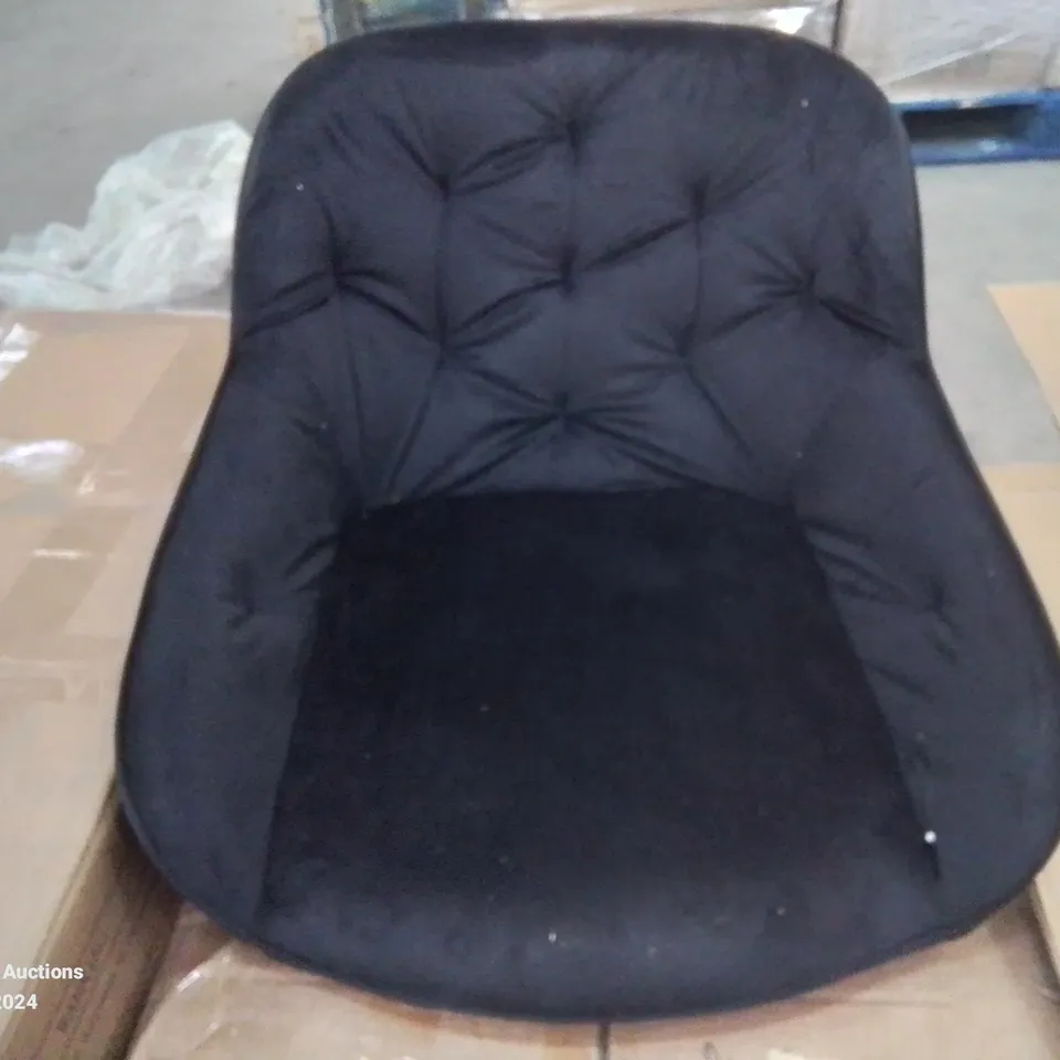 BOXED GARVIES SET OF TWO BLACK VELVET DINING/SIDE CHAIRS