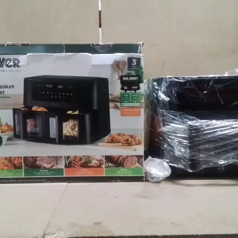 BOXED TOWER 8 LITRE DUAL BASKET WITH VIEWING WINDOWS 