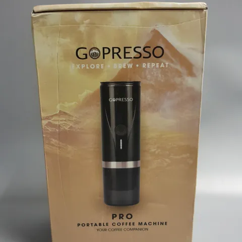 BOXED GOPRESSO PRO PORTABLE COFFEE MACHINE