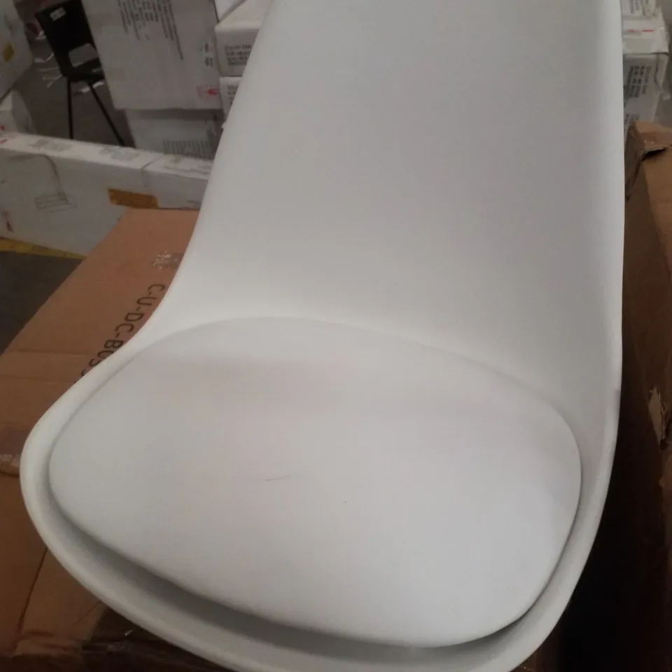BOXED SET OF 4 WHITE DINING CHAIRS 