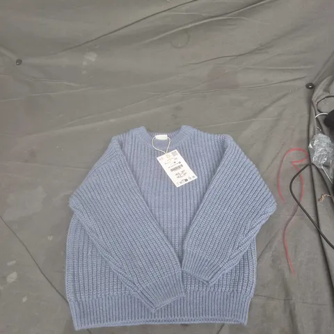 ZARA Kids' chunky knit jumper – blue, UK 5-6 (110 cm)