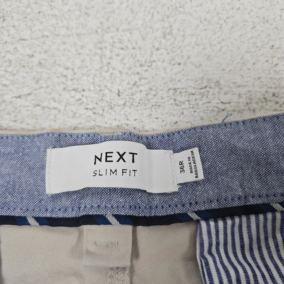 NEXT SLIM FIT TROUSERS - UK 36R - BEIGE