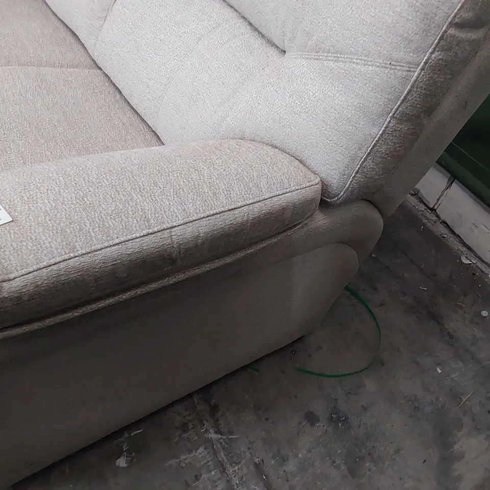 QUALITY BRITISH DESIGNER G PLAN SEATTLE TWO SEATER SOFA BAMBOO SAND FABRIC 