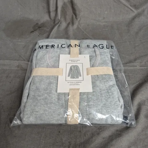 AMERICAN EAGLE PLUSH PJ ROMPER IN GREY SIZE S
