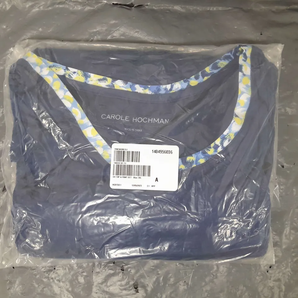 CAROLE HOCHMAN TOP & PANT SET IN BLUE SIZE 3XL
