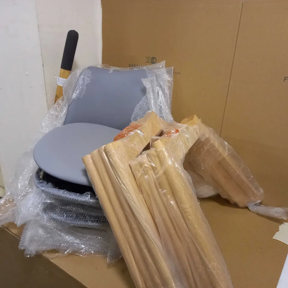 4 ASSORTED CHAIRS WITH PADDED SEATS AND STANCTIONS