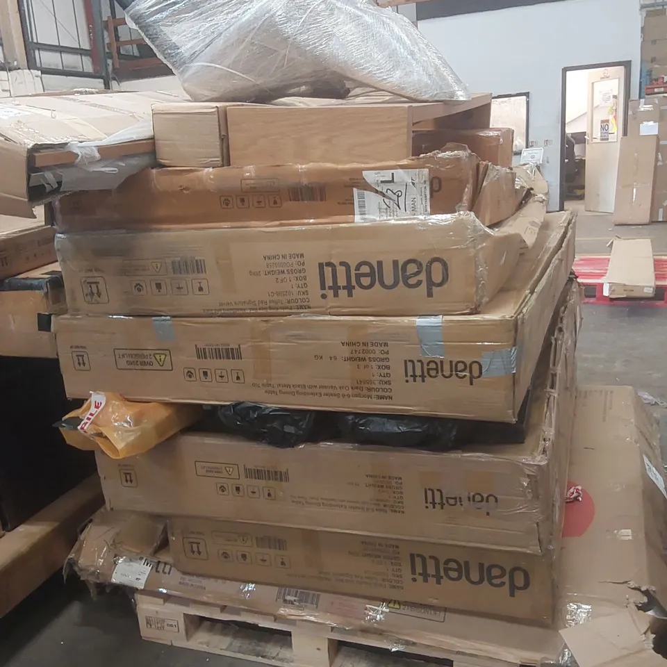 PALLET CONTAINING A VERY LARGE QUANTITY OF ASSORTED DANETTI FURNITURE PARTS 