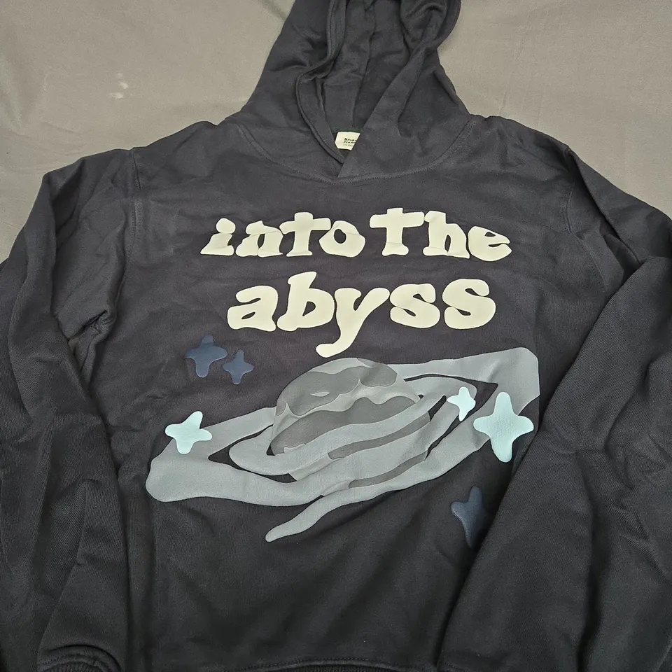 BROKEN PLANET INTO THE ABYSS HOODIE IN BLACK - SIZE MEDIUM