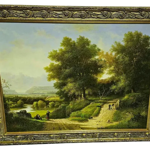 COUNTRYSIDE THEMED 18TH CENTURY OIL PAINTING