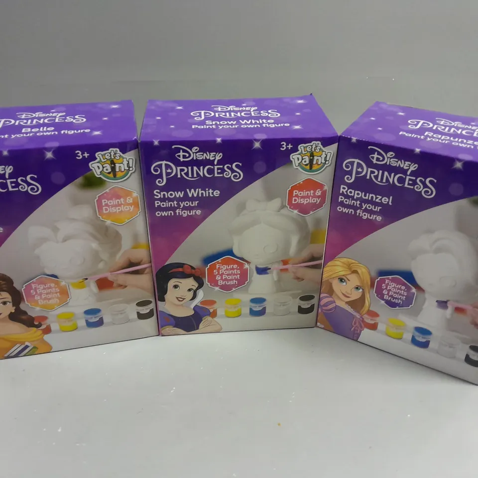 6 BOXED DISNEY PRINCESS PAINT YOUR OWN FIGURES (2 BELLE, 2 RAPUNZEL, 2 SNOW WHITE)