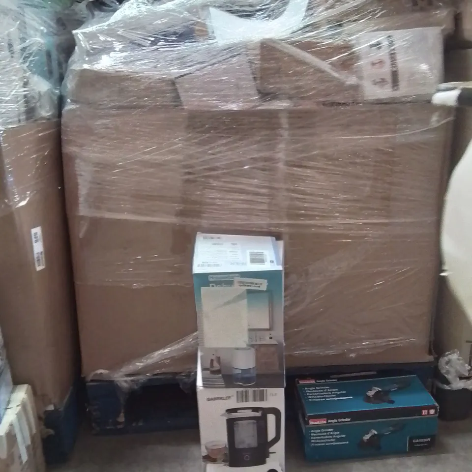 PALLET CONTAINING A LARGE QUANTITY OF ELECTRICAL PRODUCTS TO INCLUDE;KETTLE,ANGLE GRINDER,DEHUMIDIFIER 