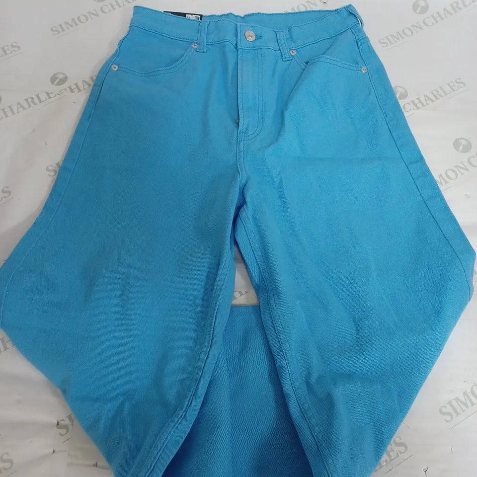 DIVIDED WIDE HIGH WAIST BRIGHT BLUE JEANS - UK 12