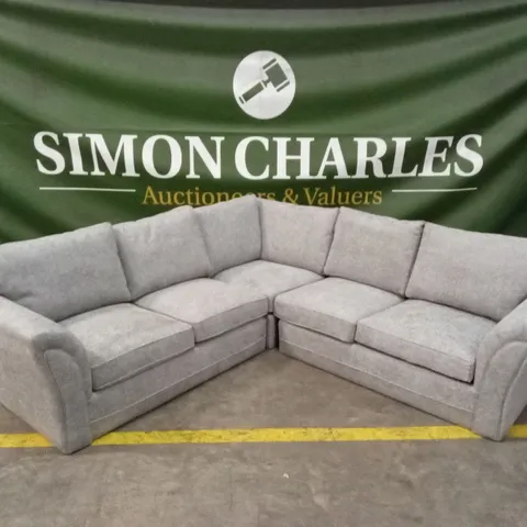 DURY CHUNKY WEAVE STANDARD BACK CORNER GROUP SOFA - GREY