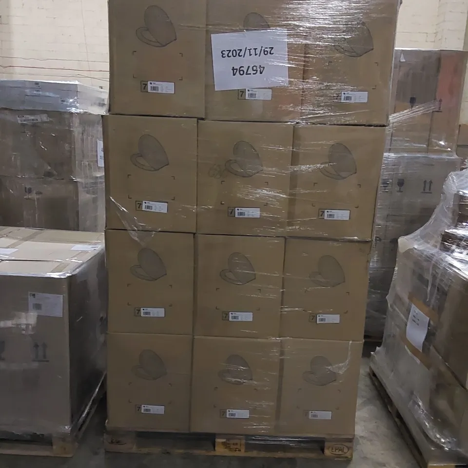PALLET TO CONTAIN APPROXIMATELY 168 X CALYPSO ALLORA SOFT CLOSE TOILET SEATS 