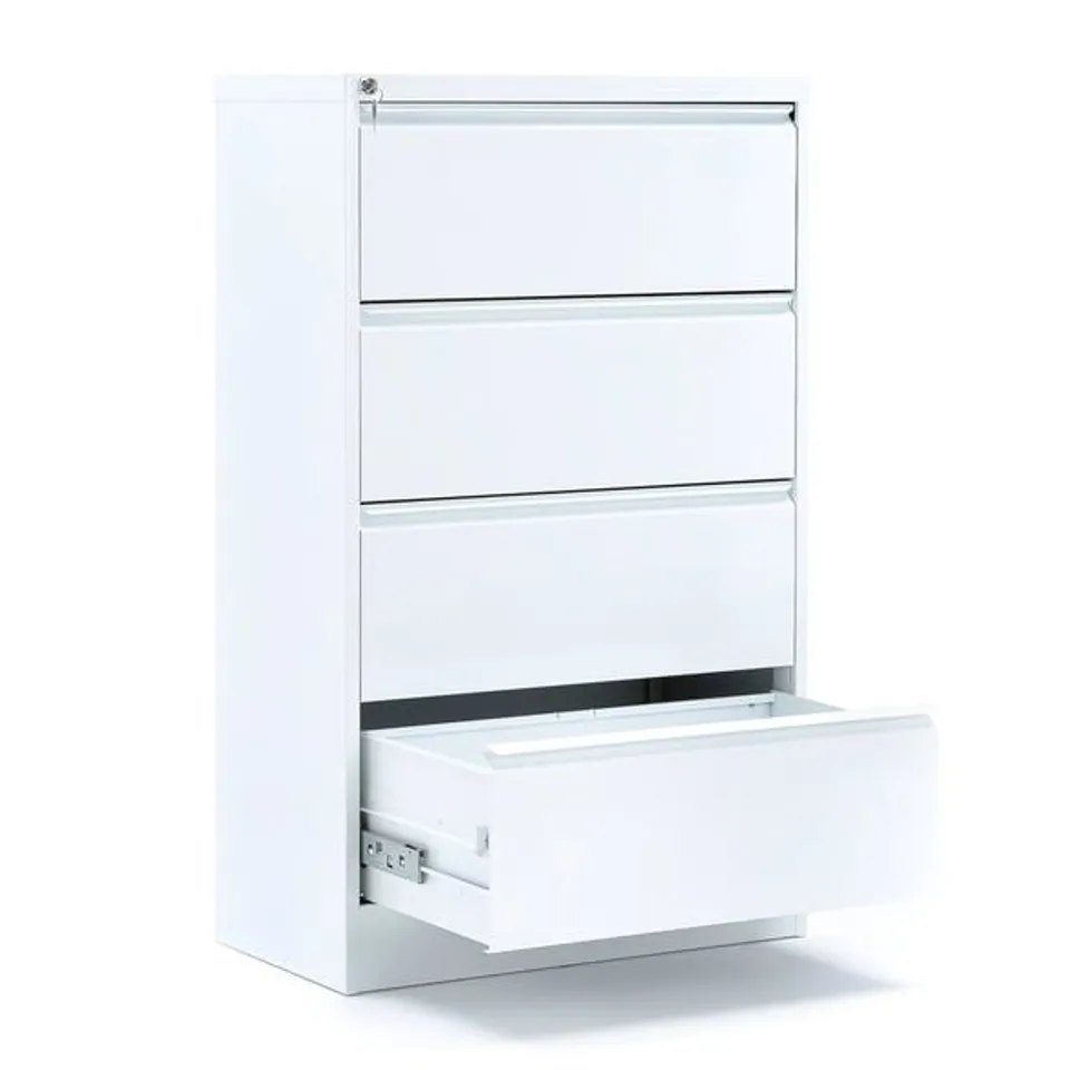 BOXED SIDE FILING CABINET INDEX A4 SIZE, 4 DRAWERS, 800X425X1320 MM, WHITE
